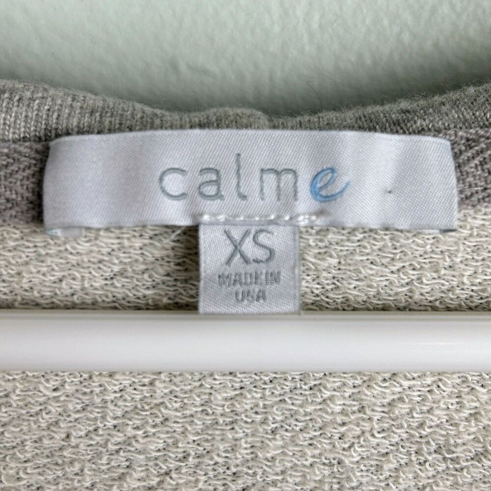 Johnny Was Calme Mira Sweatshirt Hoodie Grey Tie Dye Swirl Drawstring Pockets XS - Picture 11 of 14